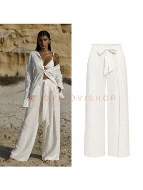 Resort | 1. State Linen Wide Leg Tie Waist Origami Pants | Flowy Breathable | 12